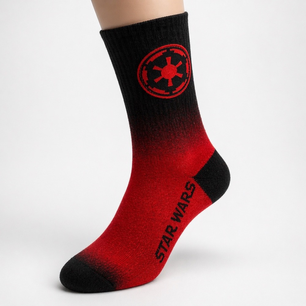 Star Wars Darth Vader Dark Side Crew Socks Imperial Crest Cotton Blend One Size